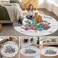 thumbnail image 6 of Round Area Rug 6ft,Summer Tropical Cactus Flower Washable Carpet Non-Slip Runner Accent Rugs Indoor Floor Mat for Bedroom Living Room Decor,Country Botanical Wood Plank, 6 of 9