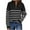 Black, variant on cfhntfmh Women's Quarter Zip Striped Oversized Sweater Mock Turtleneck Fall Winter Fashion Outfit Knit Pullover Tops（Gray,Large)
