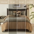 thumbnail image 2 of Lanco Polyester Comforter Set, Queen, Brown, 7-Pieces, 2 of 7
