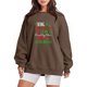 thumbnail image 4 of Gibobby Sudaderas de moda Sudadera sin capucha de manga larga con cuello Rojoondo y divertidas navideñas informales para mujer para la temporada de otoño e invierno (Café, M), 4 of 5