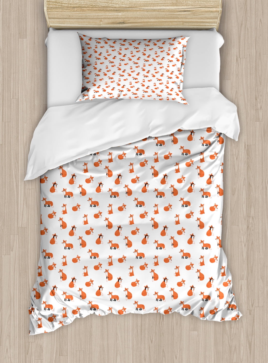 Pattern Print Fox Duvet Cover Bedding Set
