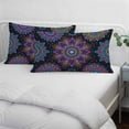 thumbnail image 4 of Boho Floral Throw Pillow Covers, Abstract Bohemia Flower Plant Black Soft Breathable Pillow Cases with Invisible Zipper for Sleeping, King Size Pillowcases for Couch Bed Sofa Chair 20x36 Inches, 4 of 9