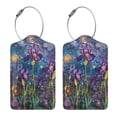 thumbnail image 3 of Fuzoiu Cosmic Purple Irises Print Premium Leather Luggage Tag,Travel Accessory,Luggage Tag for Suitcase Baggage Handbag Travel Bag,Name Card & Privacy Cover-1, 3 of 5