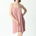 thumbnail image 3 of SWSMCLT Women's Sleeveless Nightgown Soft Summer Sleepwear Cotton Stretchy Short Rayon Cotton Spaghetti Strap Sleep Dress Pink 4X-Large, 3 of 4