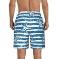 thumbnail image 3 of Kll Ocean On Striped Men'S Casual Summer Beach Shorts Hawaiian Shorts With Pockets-Xx-Large, 3 of 9