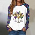 thumbnail image 2 of HCNTES Mardi Gras Shirts for Women Mardi Gras Sequin Long Sleeve Shirt Funny Fat Tuesday Tee Carnival Crewneck Party Tops(Size:XL), 2 of 9