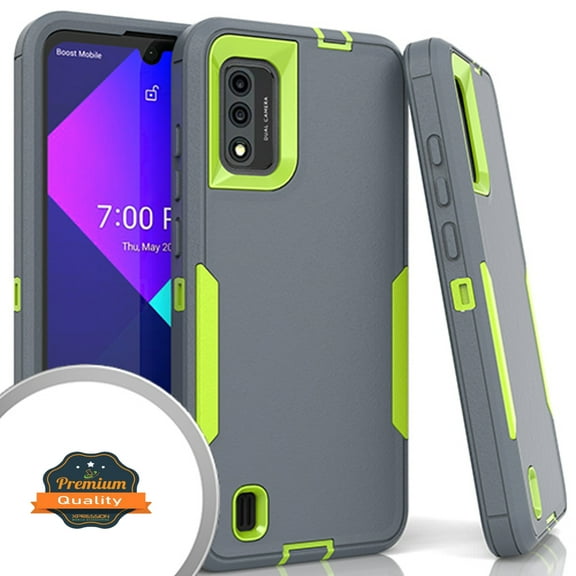 for Wiko Ride 3 Slim Hybrid Shockproof Silicone Rubber TPU   Hard PC Heavy Duty Hard Three Layer Full Body Protection Cover ,Xpm Phone Case [Gray Green]