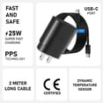 thumbnail image 4 of Motorola Moto G 5G 2022 Fast Charger 25W PD Wall Charger with 6FT USB C Cable - Black,66W PD – Black, 6ft USB-C Cable, for Moto G 5G 2022, 4 of 7