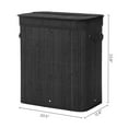 SONGMICS 100L Bamboo Laundry Hamper with Lid Laundry Basket with