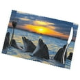 Home Dolphins In The Sunset Ocean Marine Animals Placemats Set Of 6
