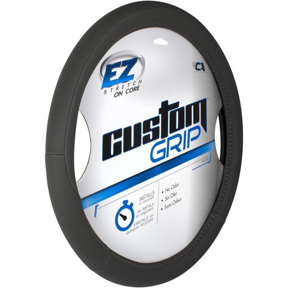 Custom Grip Grey Perf Solid TPE Core Steering Wheel Cover