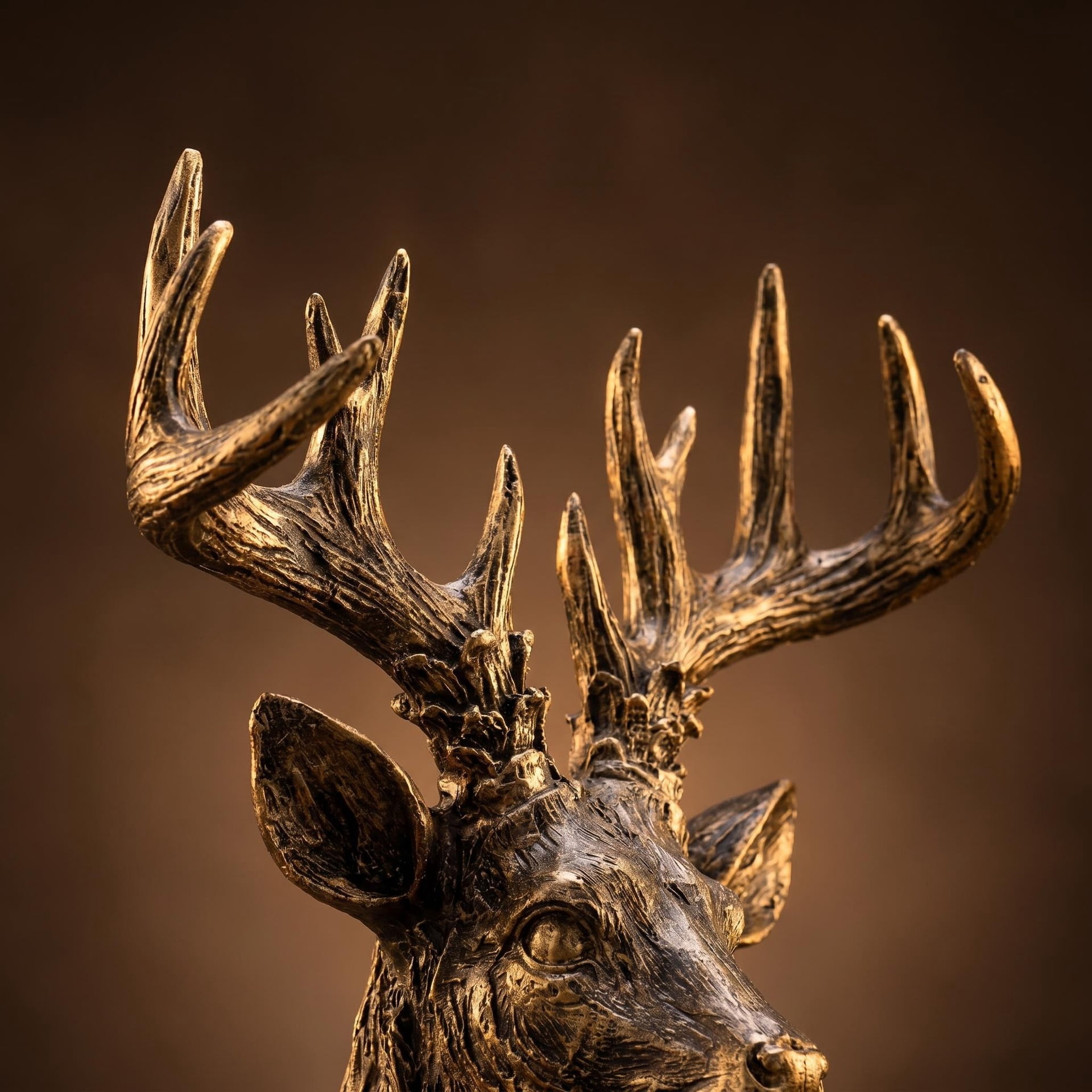 Tabletop Animal Head Sculptures,Realistic Deer Antler Figurines