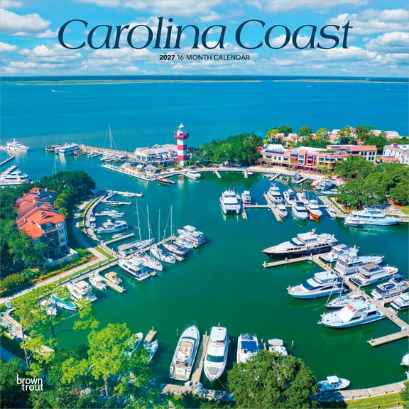 Carolina Coast | 2027 12x24" (Hanging) Wall Calendar | Plastic-Free | BrownTrout
