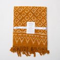 thumbnail image 4 of DMAASA Mud Resist Mustard Hand Block Print 50x70" Sofa Throw Blanket for Couch All Seasons, 4 of 4
