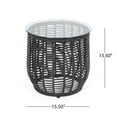 thumbnail image 6 of Kriday Wicker Side Table with Tempered Glass Top, Black, 6 of 6