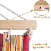 SUNCREAT Outdoor Hammock with 12ft Steel Stand, 146” (L) x 55.1” (W) x 44.1” (H), Red Stripes