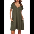 thumbnail image 2 of Camisones para Mujer, de Corta, con Bolsillos y Estampado Floral. Verde M, 2 of 6