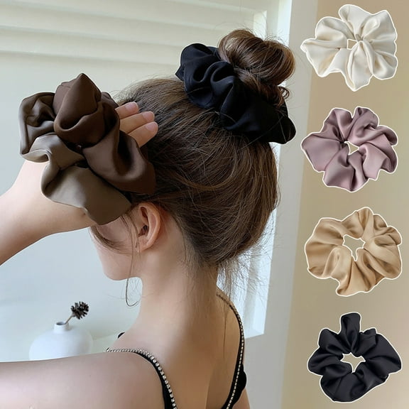 Hair Band Elastic Elegant Solid Color Scrunchies Hair Ties Stylish Women Girls Hair Rope Hair Accessories