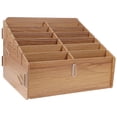 thumbnail image 2 of SHISUYAN Game Cards Storage Box Portable Multi-grid Cards Sorter Wooden Card Case, 2 of 9