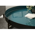 thumbnail image 5 of Kate and Laurel Nira Modern Round Two Tier Coffee Table, 26 Inch Diameter, Teal and Black, Decorative Glam Coffee Table for Storage and Display, 5 of 7