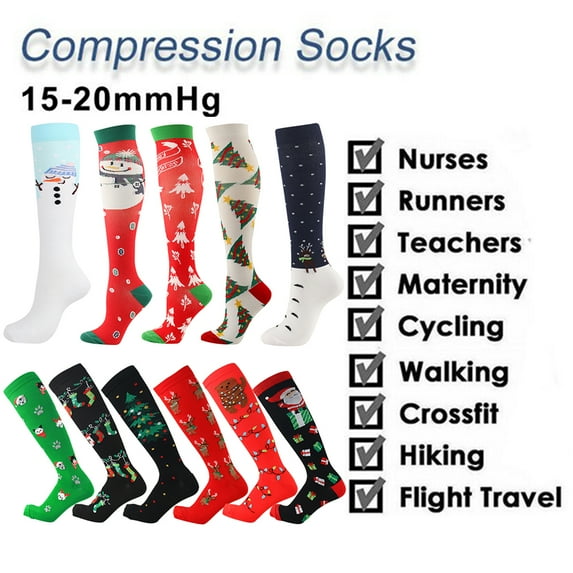 Christmas Gift-Compression Socks ,1-4 Pairs Pressure Compression Socks Leg Support Stretch Compression Stockings for Men & Women