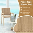 thumbnail image 4 of Vicamelia 2 Pce Patio Dining Chairs Outdoor Rattan Armchairs Woven from Paper Rope for Balcony Backyard, Natural, 4 of 7