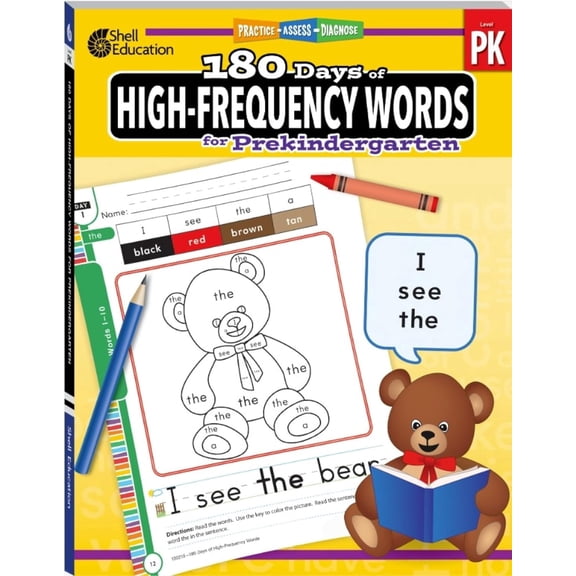 180 Days™: High-Frequency Words for Prekindergarten: Practice, Assess, Diagnose, (Paperback)