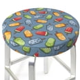 thumbnail image 3 of Pofeuu Fruit Ice Cream Print Round Bar Stool Covers - Super Soft and Washable Elastic Stool Cushion Slipcover Easy Clean Velvet-13 inch, 3 of 7