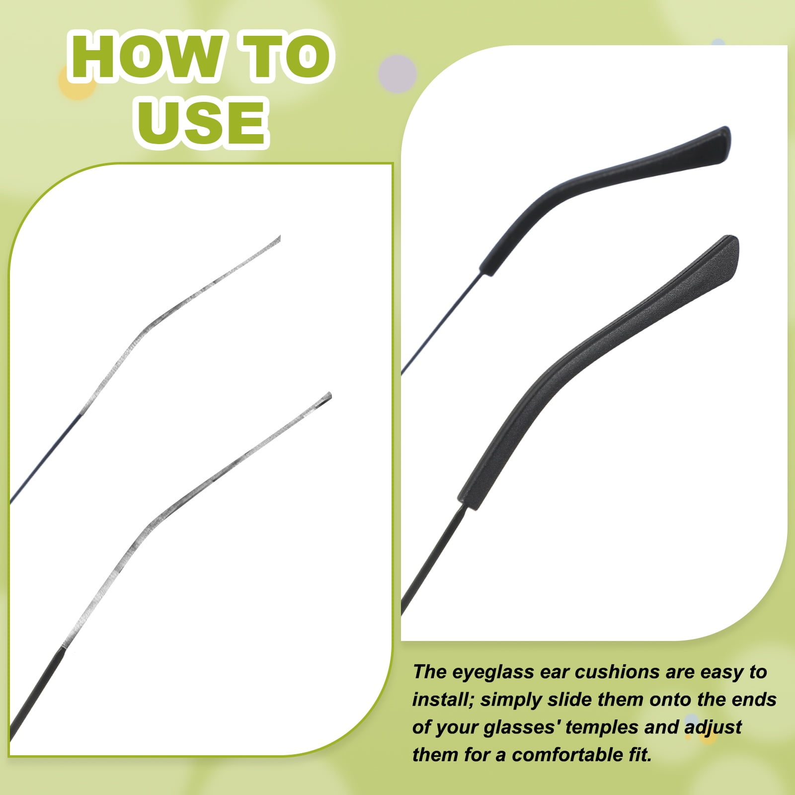 Unique Bargains Replacement Temples Silicone Eyeglass End Tips Glasses Black/Brown