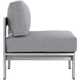 thumbnail image 2 of Modway Shore Armless Outdoor Patio Aluminum Chair in Silver Gray, 2 of 4