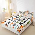 thumbnail image 4 of Homewish 26 Letters Alphabet Bed Sheets,Cartoon Fox Mushroom King Sheets,White Orange Black Sheet Set For Girl Boys,Microfiber Bedroom Decor,4-Piece, 4 of 7