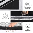 thumbnail image 3 of Outdoor Rug – Waterproof Reversible 8x10ft Plastic Straw Carpet – Modern Geometric – Durable & Washable – for Patio, Porch, Deck, Balcony, RV, Camping & Beach - Black and White, USA, 3 of 7