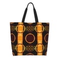 thumbnail image 2 of ZICANCN Orange Retro Geometric Pattern Tote Bag , Grocery Bags Reusable Shopping Bags with Handles Durable Foldable Washable for Women Men, 2 of 8