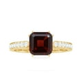thumbnail image 4 of Rosec Jewels Natural Garnet Asscher Cut Engagement Ring - Garnet Diamond Ring (8 mm, AAA Quality) - with Jewelry Box, 10K Yellow Gold, US 3.50, 4 of 8