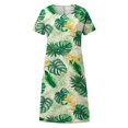 thumbnail image 3 of WILLBEST Vestido De Mujer Con Estampado Floral, Informal, Cuello Redondo, Para Vacaciones, Uso Diario, Primavera, Verano, Básico, Cómodo, Elegante, Femenino. 3112, 3 of 3