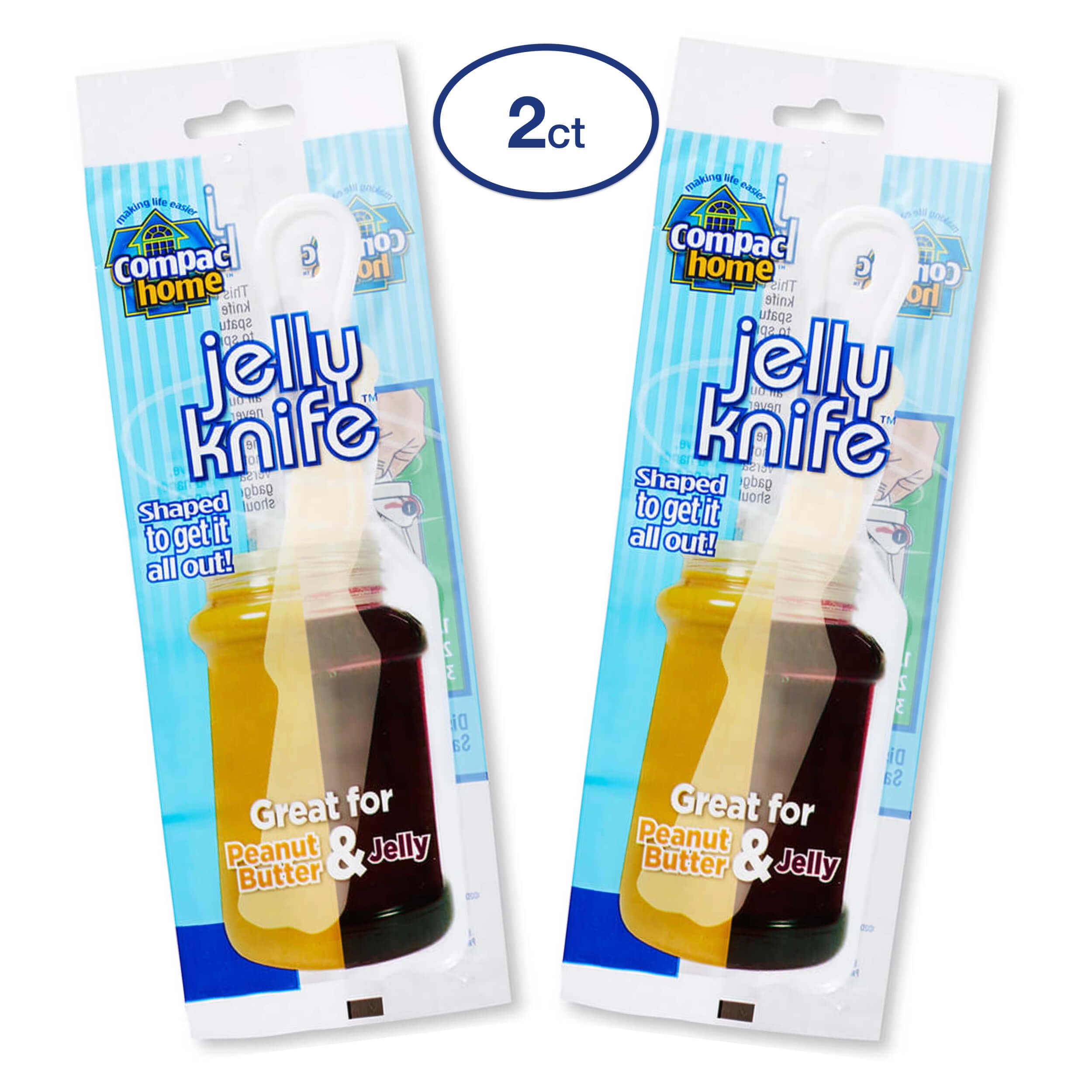 Compac Jelly Knife Spreader Plastic Knife Spatula and Contoured Jar