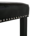 thumbnail image 6 of Costaelm Bulmon 24" Upholstered Counter Stools with Nail Head Trim (Set of 2), Black/Leather, 6 of 8