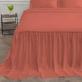 thumbnail image 5 of 4 Piece Long Ruffle Sheet Set, 20" Inch Long Ruffle On Corner Of The Flat Sheet, 15 Inch Deep Pocket, 100% Egyptian Cotton, 800 TC, Olympic Queen Size, Solid Brick Red, 5 of 8