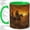 Green, variant on Western Couple Riders Accent Mug, 11oz Ceramic Coffee Cup for Horse Fans