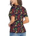 thumbnail image 3 of Vsdgher Red Chili Women Shirts V Neck Short Sleeve Tops T-Shirt Basic Tees, S to 3XLXX-Large, 3 of 5