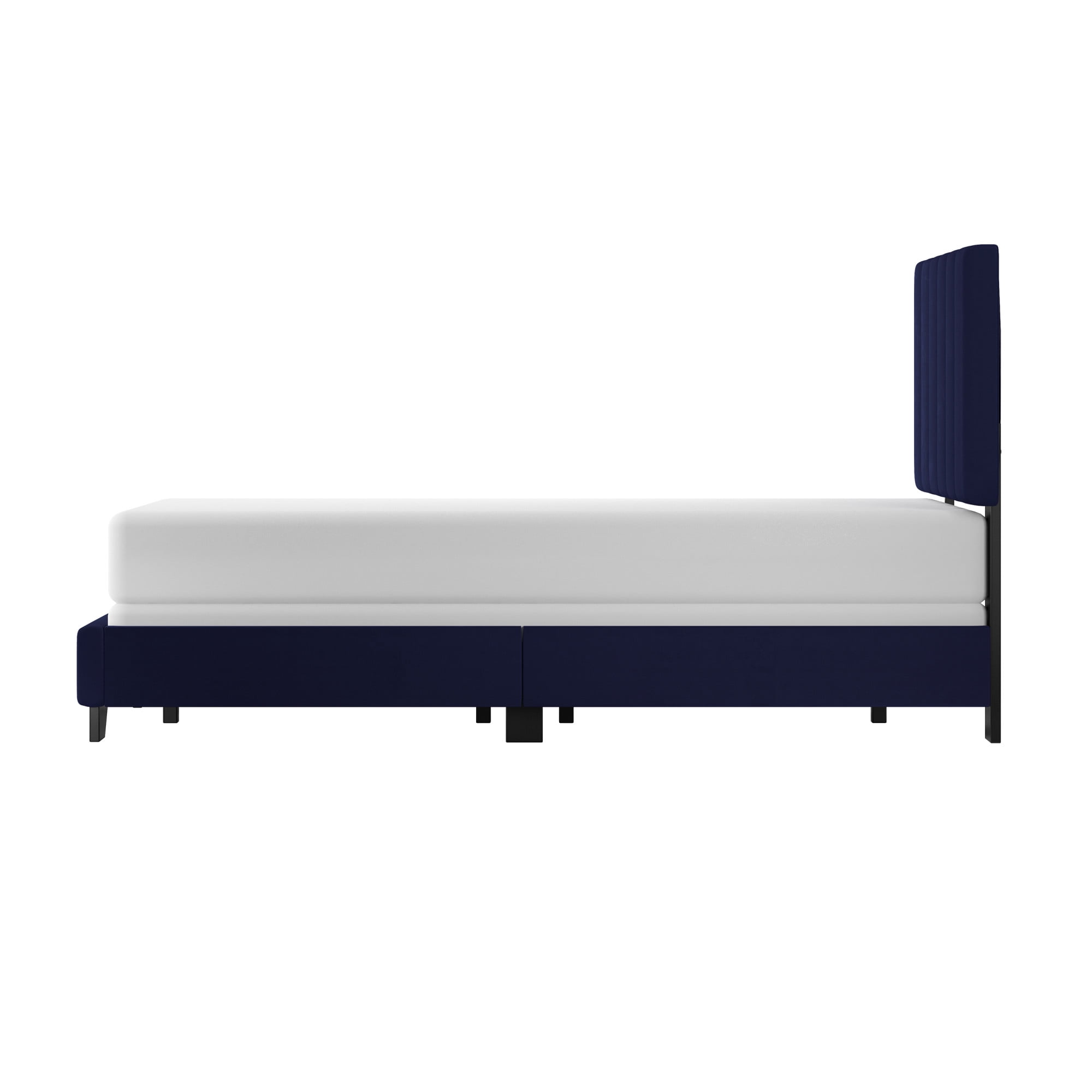 Reece Channel Stitched Upholstered Twin Bed, Sapphire, by Hillsdale Living Essentials
