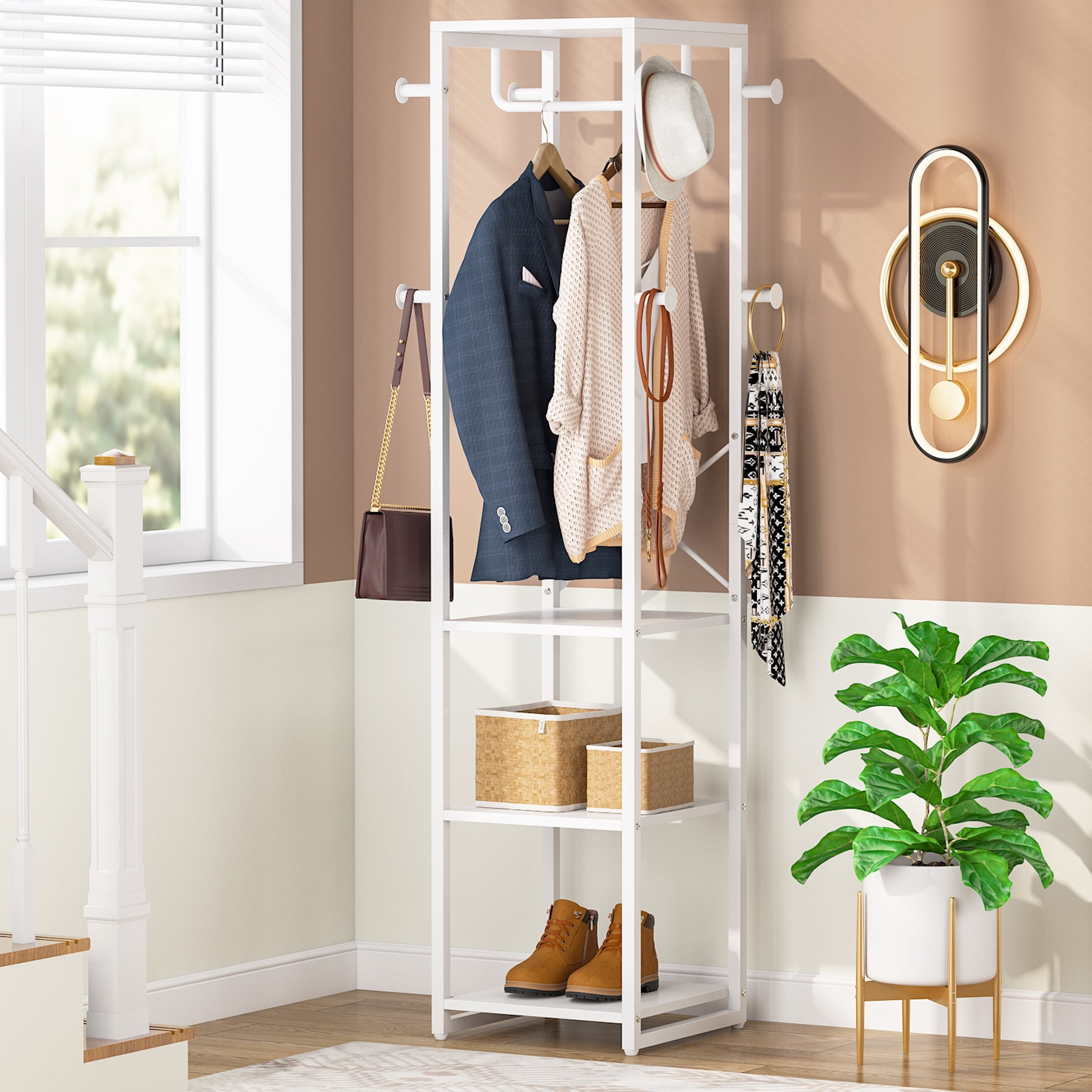 Coat Rack Stand, Freestanding Entryway Standing Coat Hanger Stand