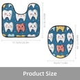 thumbnail image 3 of PhooArto Toilet Lid Cover and U-Shaped Toilet Floor Mat Set of 2 Pieces, Cartoon Teeth Pattern Toilet Mat Set, Machine Washable Seat Covers Non-Slip Absorbent Rugs, 3 of 6
