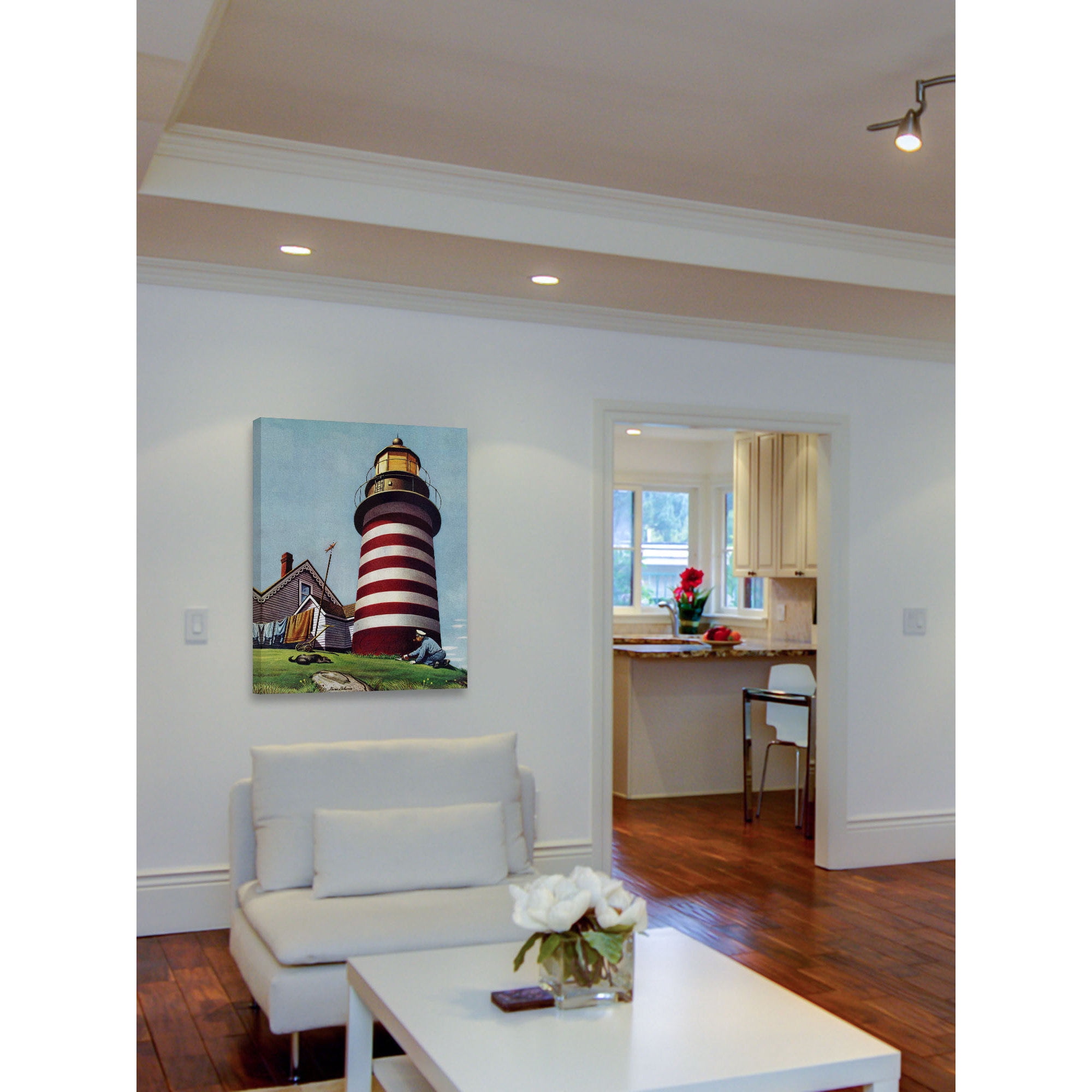 Marmont Hill "Lighthouse Keeper" by Stevan Dohanos Painting Print on Canvas