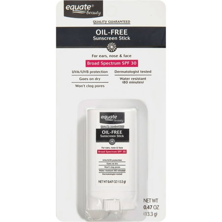 Equate Beauty Oil-Free Sunscreen Stick, SPF 30, 0.47 Oz.