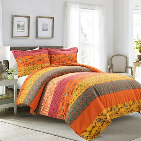 Lush Decor Royal Empire Duvet Cover - Tangerine - Full/Queen