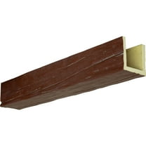 Ekena Millwork 8"W x 6"H x 10'L 3-Sided (U-beam) Riverwood Endurathane Faux Wood Ceiling Beam, Aged Pecan