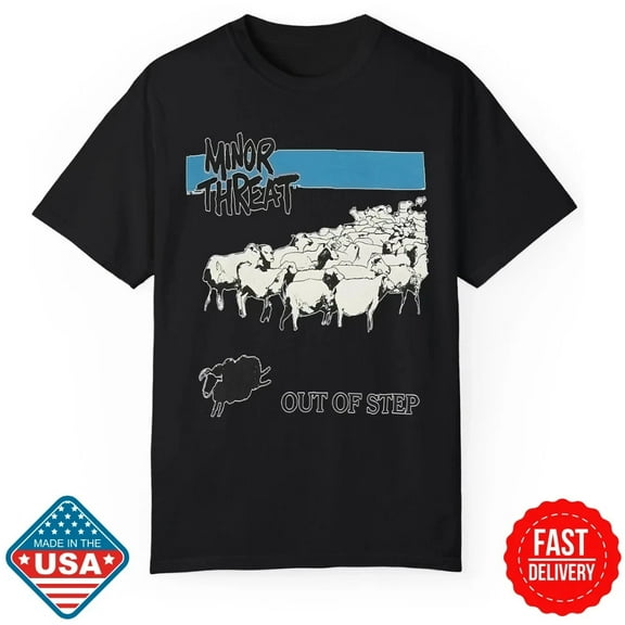 SALE | Unisex Minor Threat Out of Step Graphic Tee -Cotton Casual Summer T-Shirt