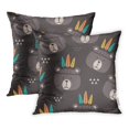 thumbnail image 1 of BSDHOME Housse de Coussin avec Motif de Plumes d'Ours, Colorée, 16x16 Pouces, Lot de 2, 1 of 1