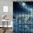 thumbnail image 2 of Patifu Polar Bears Frozen Lake Night Sky Chic Modern Bathroom Decor Shower Curtain with Hooks 100% Polyester Fiber 69"x72, 2 of 7